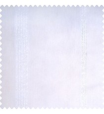 Pure white color texture finished surface vertical stripes transparent fabric polyester sheer curtain