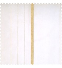 White color transparent background with gold color vertical texture finished stripes polyester sheer curtain
