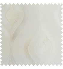 Cream color traditional design texture finished ogee pattern with smooth finished background main curtain