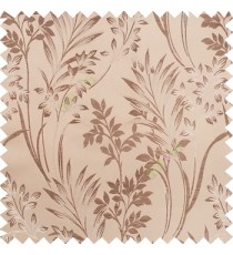 Brown and gold color beautiful design floral pattern texture finished surface with smooth background main curtain fabric