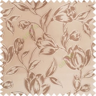 Brown and gold color Beautiful flower pattern texture finished designs smooth finished background polyester main curtain fabric
