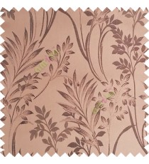Dark brown color beautiful design floral pattern texture finished surface with smooth background main curtain fabric