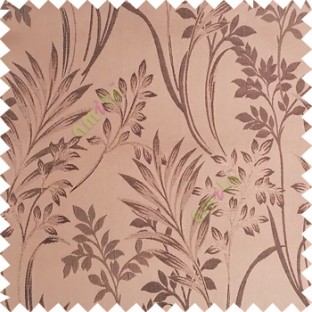 Dark brown color beautiful design floral pattern texture finished surface with smooth background main curtain fabric