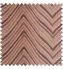 Dark brown color zigzag pattern fluctuating lines texture up and down lines with smooth finished background polyester main curtain fabric