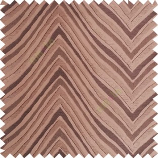 Dark brown color zigzag pattern fluctuating lines texture up and down lines with smooth finished background polyester main curtain fabric