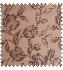 Dark brown color Beautiful flower pattern texture finished designs smooth finished background polyester main curtain fabric