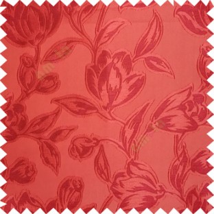 Orange color Beautiful flower pattern texture finished designs smooth finished background polyester main curtain fabric