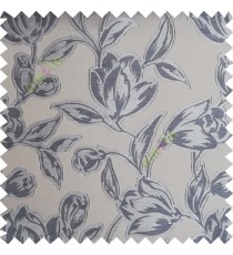 Grey blue color Beautiful flower pattern texture finished designs smooth finished background polyester main curtain fabric
