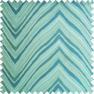 Blue green color zigzag pattern fluctuating lines texture up and down lines with smooth finished background polyester main curtain fabric