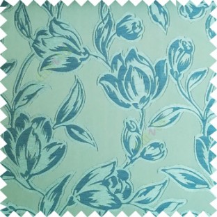 Blue green color Beautiful flower pattern texture finished designs smooth finished background polyester main curtain fabric