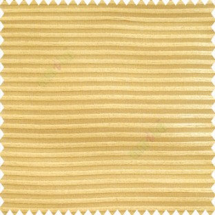 Gold color horizontal chenille stripes texture finished with polyester transparent net fabric embossed lines sheer curtain