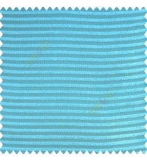 Blue color horizontal chenille stripes texture finished with polyester transparent net fabric embossed lines sheer curtain