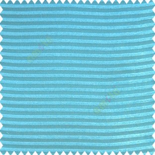 Blue color horizontal chenille stripes texture finished with polyester transparent net fabric embossed lines sheer curtain