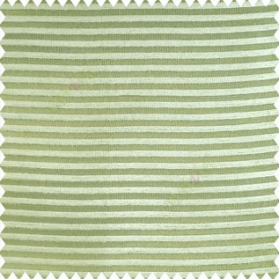 Light green color horizontal chenille stripes texture finished with polyester transparent net fabric embossed lines sheer curtain