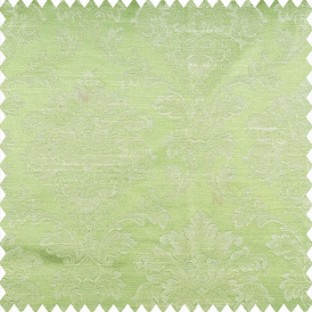 Lime green beige color traditional texture damask finished damask pattern with polyester base fabric leaves swirls main curtain