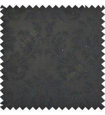 Pure black color beautiful big damask design texture surface floral leaves vertical and horizontal embossed lines polyester main curtain