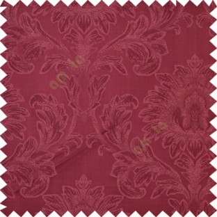 Purple color beautiful big damask design texture surface floral leaves vertical and horizontal embossed lines polyester main curtain