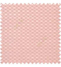 Light pink color solid texture surface with concave square oval shape horizontal spring lines vertical small fine stripes poly main curtain