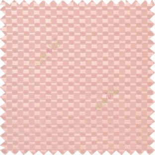 Light pink color solid texture surface with concave square oval shape horizontal spring lines vertical small fine stripes poly main curtain
