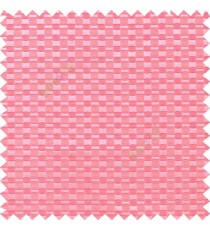 Bright pink color solid texture surface with concave square oval shape horizontal spring lines vertical small fine stripes poly main curtain