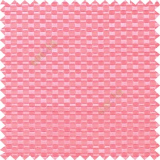 Bright pink color solid texture surface with concave square oval shape horizontal spring lines vertical small fine stripes poly main curtain