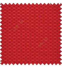 Maroon color solid texture surface with concave square oval shape horizontal spring lines vertical small fine stripes poly main curtain