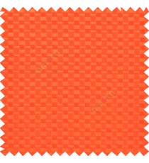 Orange color solid texture with concave square oval shape poly main curtain