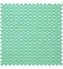 Aqua blue color solid texture surface with concave square oval shape horizontal spring lines vertical small fine stripes poly main curtain