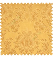 Gold color beautiful big damask design texture surface floral leaves vertical and horizontal embossed lines polyester main curtain