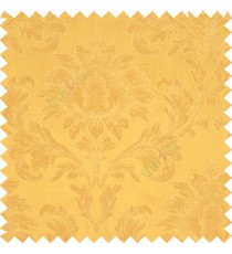 Gold color beautiful big damask design texture surface floral leaves vertical and horizontal embossed lines polyester main curtain