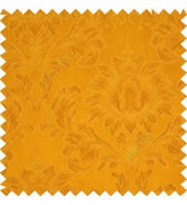 Golden color beautiful big damask design texture surface floral leaves vertical and horizontal embossed lines polyester main curtain