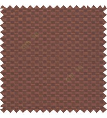 Dark chocolate brown color solid texture surface with concave square oval shape horizontal spring lines vertical small fine stripes poly main curtain