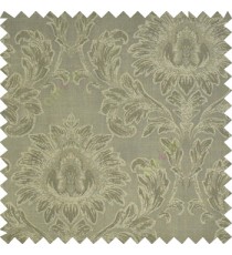 Dark grey color beautiful big damask design texture surface floral leaves vertical and horizontal embossed lines polyester main curtain