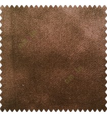 Dark chocolate brown color color complete plain velvet finished soft look polyester base with thick background sofa fabric