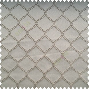 Grey color traditional design ogee patterns texture embroidery with polyester thick fabric main curtain