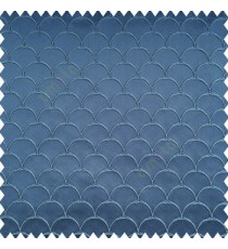 Midnight blue color traditional designs embroidery scales embossed patterns polyester fabric with thick background main curtain