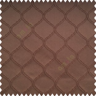 Dark brown color traditional design ogee patterns texture embroidery with polyester thick fabric main curtain