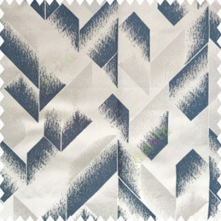 Blue grey color abstract designs half sharp edges triangles vertical texture designs polyester base fabric main curtain
