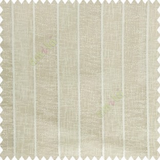 Beige color vertical bold stripes texture finished with transparent net fabric pencil parallel lines polyester sheer curtain