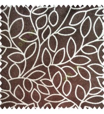 Dark brown grey color floral leaves pattern soft finished polyester base background texture designs sofa fabric