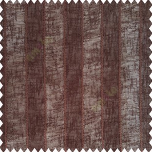 Coffee brown color vertical bold stripes texture finished with transparent net fabric pencil parallel lines polyester sheer curtain