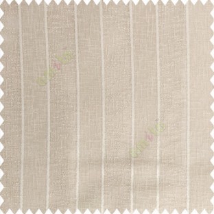 Beige color vertical bold stripes texture finished with transparent net fabric pencil parallel lines polyester sheer curtain