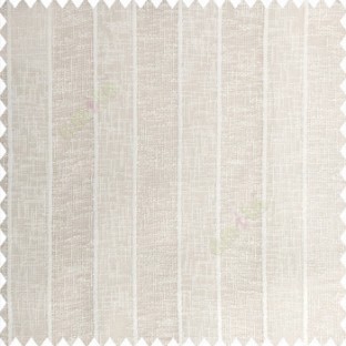 Cream and white color vertical bold stripes texture finished with transparent net fabric pencil parallel lines polyester sheer curtain