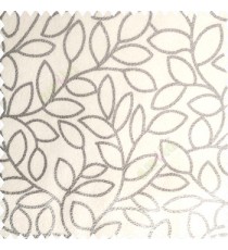 Cream grey color floral leaves pattern soft finished polyester base background texture designs sofa fabric