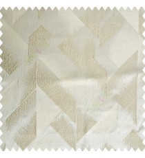 Cream color abstract designs half sharp edges triangles vertical texture designs polyester base fabric main curtain