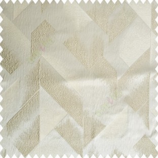 Cream color abstract designs half sharp edges triangles vertical texture designs polyester base fabric main curtain