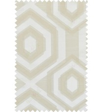 Beige brown colour geometric hexagonal design polycotton main curtain designs