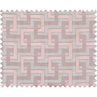Pink beige colour weave wicker pattern polycotton main curtain designs
