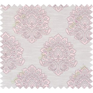 Pink beige colour with big damask design polycotton main curtain designs