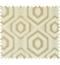 Pale yellow beige colour geometric hexagonal design polycotton main curtain designs